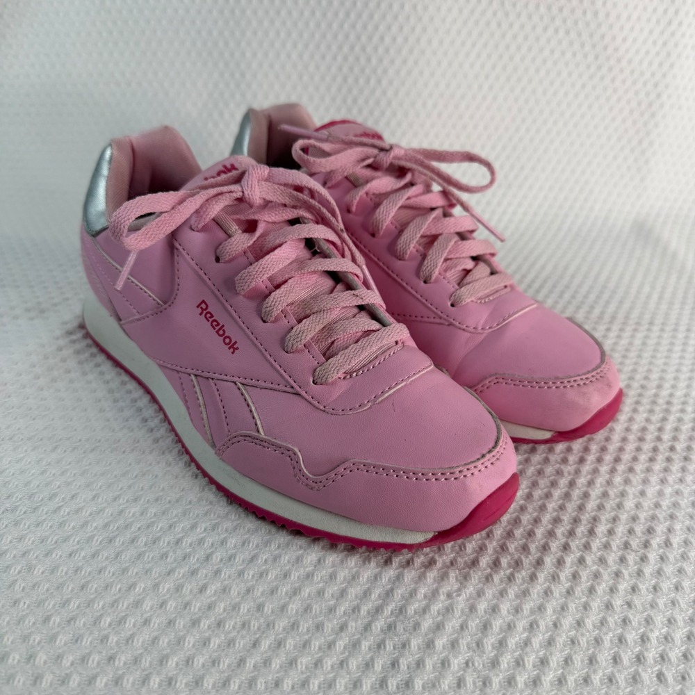 Reebok Royal Classic Jogger 3.0 Pink Silver Sneakers Kids Size 2 School